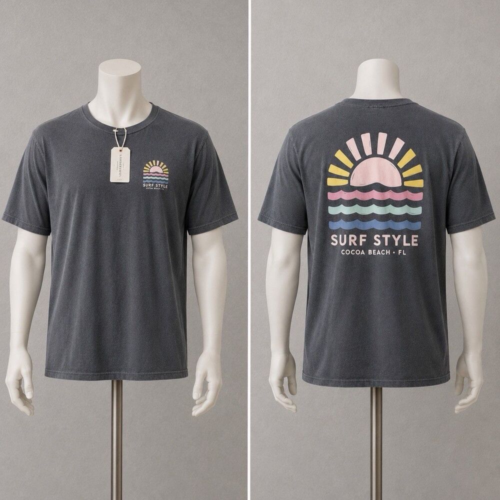 Surf Style Cocoa Beach FL T-shirt 2XL Graphic Tee Sunset Beach Casual Summer